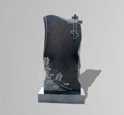 Памятник «Крест/драпировка/ветка рябины»