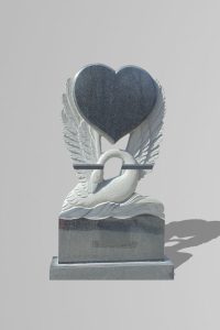 Стела Гранит «Лебедь с сердцем»
